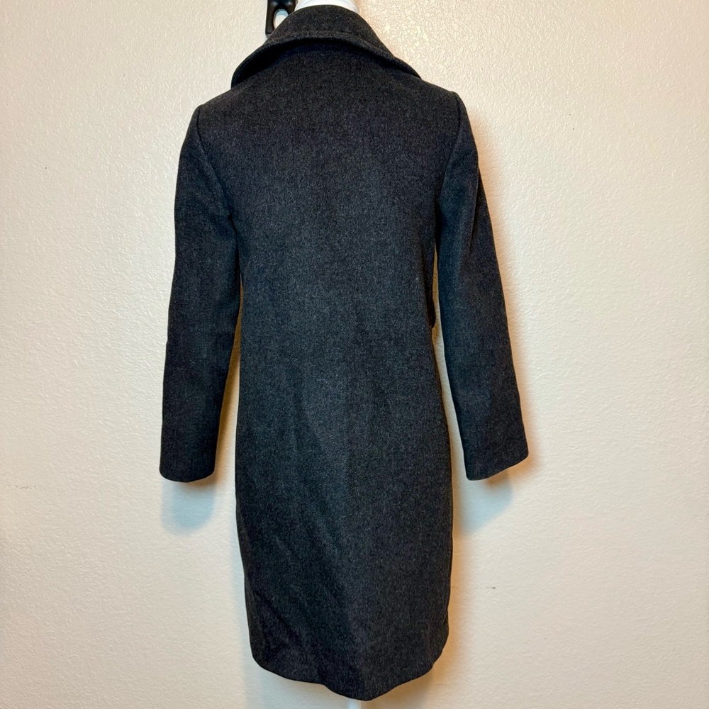 J. Crew Cashmere & Wool Harriet Plum Pea Coat Charcoal Gray Size 0 Petite - Picture 8 of 15